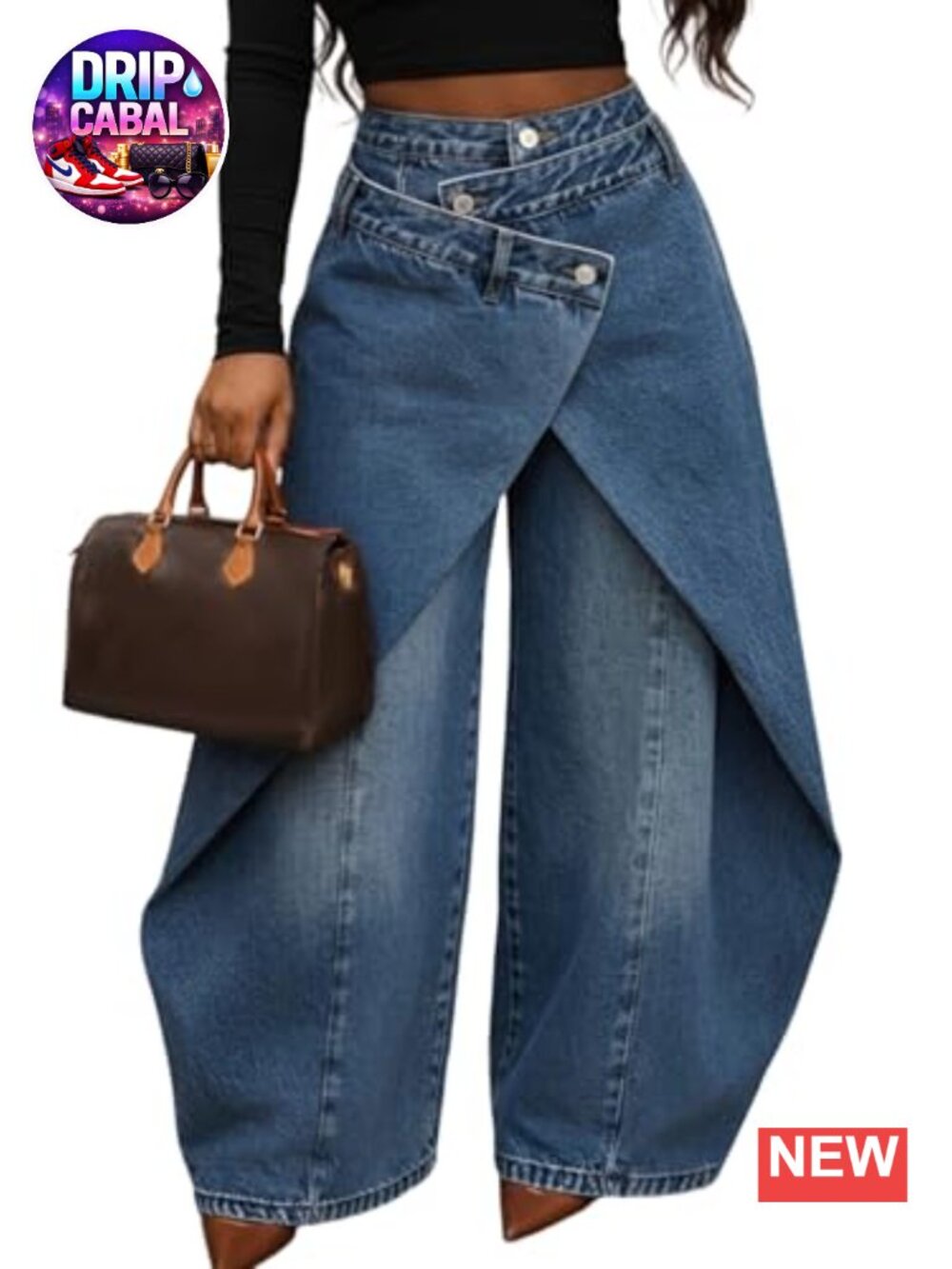 High Waist Baggy Cargo Pants Women Y2K Wrap Wide Leg Harem Streetwear Trousers